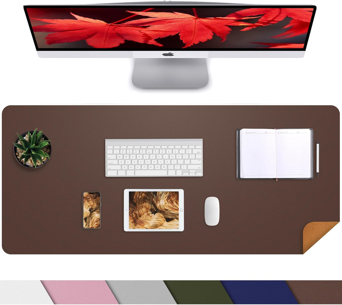 Large Desk Mat, 47" x 17", Black