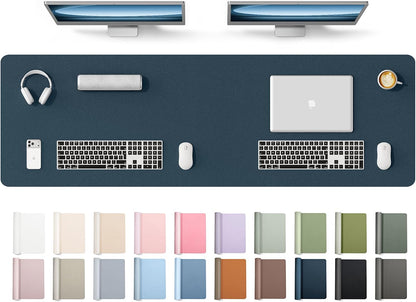 YSAGi Leather Desk Pad Protector, Large Mouse Pad, Non-Slip PU Leather Desk Blotter, Waterproof Writing Pad for Office and Home (31.5" x 15.8", Eggshell) - Colors B