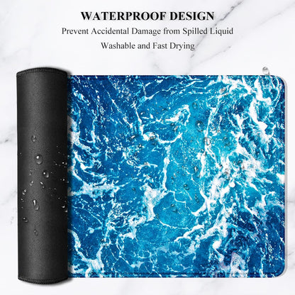 Auhoahsil Desk Mat, Ultra Large Mouse Pad, XXL Gaming Mousepad, Green Tropical Leaves Deskpad, Big Extended Full Size Mouse Pad, Desktop Desk Matt for Keyboard, Laptop & Computer, 35.5 x 15.7 in - Colors B