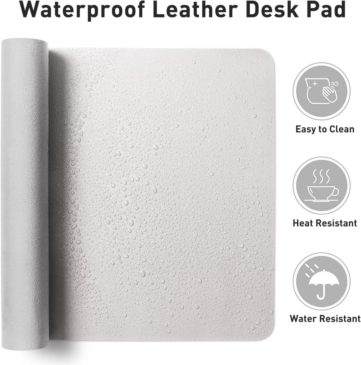 Aothia Leather Office Desk Pad Protector, Non-Slip PU Leather Desk Blotter, Waterproof Laptop Writing Mouse Pad for Office and Home, Black, 31.5" x 15.7" - Colors B