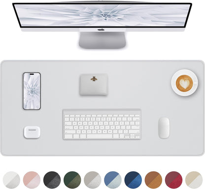 AFIING Large Desk Mat 55" x 24" - PU Leather Desk Pad Protector, Waterproof Non-Slip Extended Mouse Pad for Office Desk, Keyboard, Laptop and Home Workspace (Black)