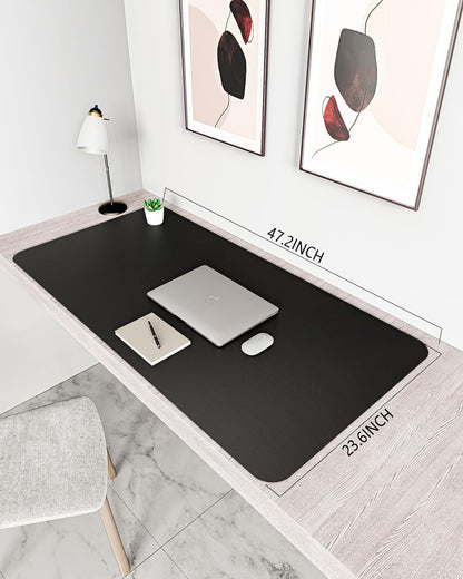 YSAGi Non-Slip Leather Desk Pad, Waterproof Laptop Computer Desk Keyboard Mat, Table Protector Blotter Mat, Large Mouse Pad for Office/Work/Home/Decor(Dark Brown, 31.5" x 15.7")