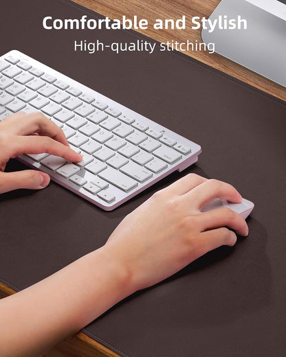 AFIING Large Desk Mat 55" x 24" - PU Leather Desk Pad Protector, Waterproof Non-Slip Extended Mouse Pad for Office Desk, Keyboard, Laptop and Home Workspace (Black)