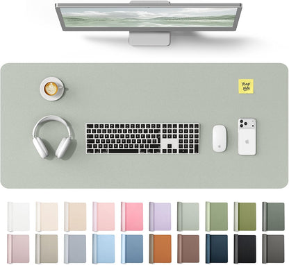 YSAGi Leather Desk Pad Protector, Large Mouse Pad, Non-Slip PU Leather Desk Blotter, Waterproof Writing Pad for Office and Home (31.5" x 15.8", Eggshell) - Colors B