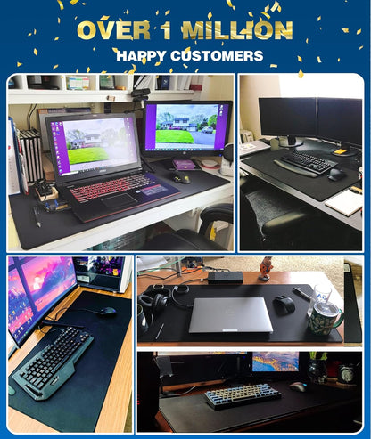 KTRIO Large Gaming Mouse Pad Desk Mat for Gamer, 31.5" x 11.8", Black, XL | Extended Size Design, Superior Micro-Weave Cloth, Non-Slip Rubber Base, Durable Stitched Edges, Water-Resistant Coating