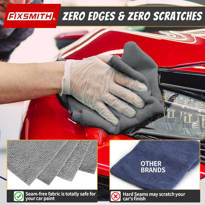 Shop Towels, Pack of 200, Grey Microfiber Cleaning Cloth Bulk, Microfiber Towels for Cars, All-Purpose Absorbent Cleaning Rags, Dust Cloth for Automotive, Mechanic, Garage, 11.5 x 11.5 inch