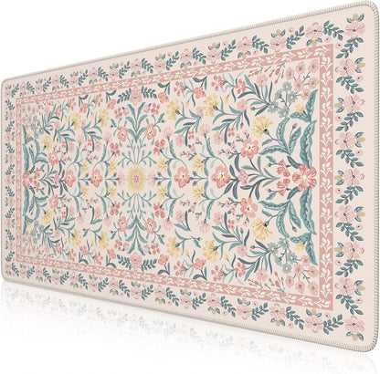 iCasso Desk Mat for Keyboard and Mouse, Large Mouse Pad, Desk Pad Mat, Anti-Slip Big Mousepad with Stitched Edges for Computer Desktop(Deep Green)