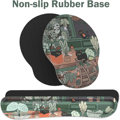 Ergonomic Mouse Pad with Wrist Rest and Keyboard Wrist Rest, Mousepad