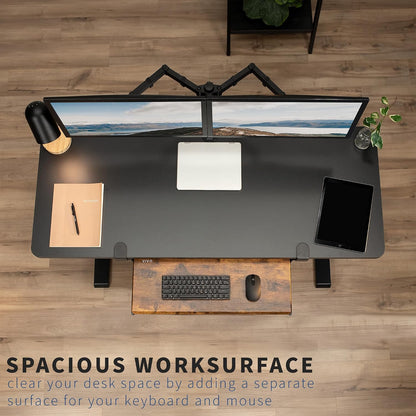 VIVO Extra Long Clamp-on Computer Keyboard and Mouse Under Desk Slider Tray, 34 x 11 inch Pull Out Platform Drawer, Black, MOUNT-KB15EB