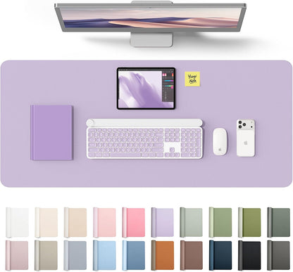 YSAGi Leather Desk Pad Protector, Large Mouse Pad, Non-Slip PU Leather Desk Blotter, Waterproof Writing Pad for Office and Home (31.5" x 15.8", Eggshell) - Colors B