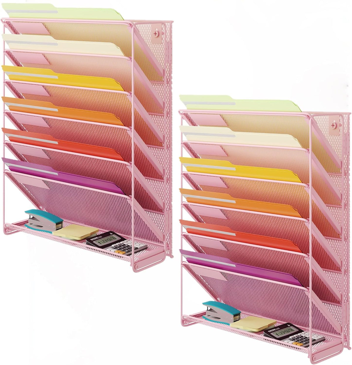 Kuntine.B Wall File Organizer Office Hanging Magazine Holder Wall File Organizer for Office Home (Black, 5 Tier)