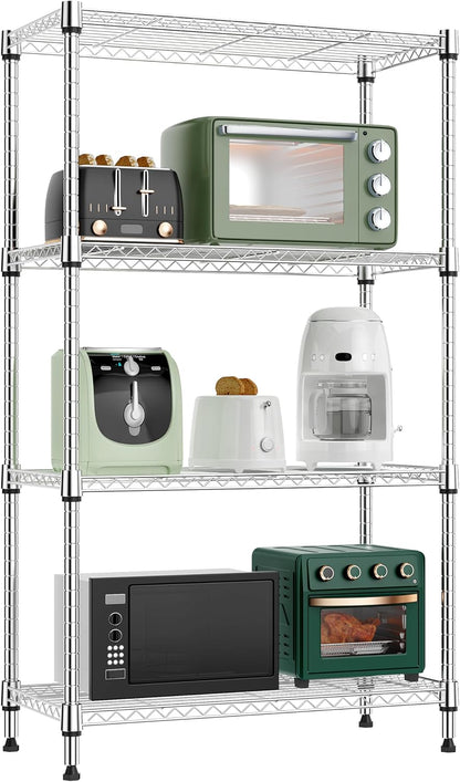 M MZG 450 lbs Steel Storage Shelving 3-Tier Utility Shelving Unit Steel Organizer Wire Rack for Home,Kitchen,Office (11.8" D x 17.7" W x 26.3" H) - Colors A
