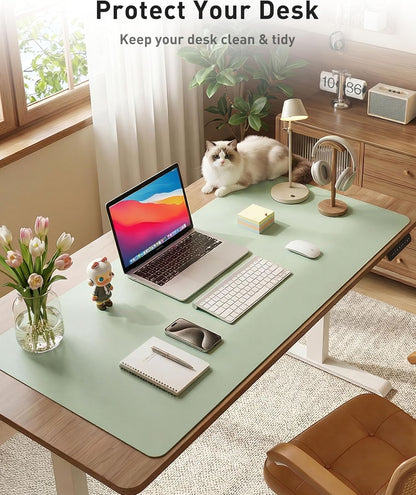 Aothia Leather Office Desk Pad Protector, Non-Slip PU Leather Desk Blotter, Waterproof Laptop Writing Mouse Pad for Office and Home, Black, 31.5" x 15.7" - Colors A