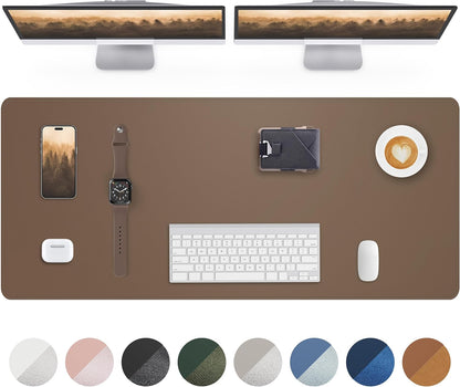 AFIING Large Desk Mat 55" x 24" - PU Leather Desk Pad Protector, Waterproof Non-Slip Extended Mouse Pad for Office Desk, Keyboard, Laptop and Home Workspace (Black)