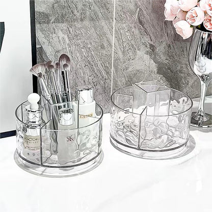 Rotating Pencil Holder, Desk Organizer with Multi-Compartment Design-Stylish, Functional Storage Solution for Home Offices, Classroom, Art Supplies Storage (Transparent white)