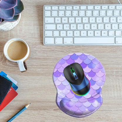 Wrist Support Mouse Pad Anti Slip Rubber Wrist Rest Mousepad 9in X 8in Small Desktop Notebook Mouse Mat for Working and Gaming (M-Pink Floral)