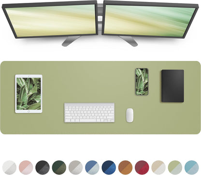 Large Desk pad mat,Mouse Pad,Office Desk Mat, Non-Slip PU Leather Desk Blotter,Large Desk pad,Waterproof Keyboard mat for Office/Home/Decor (Black,48" x 17")