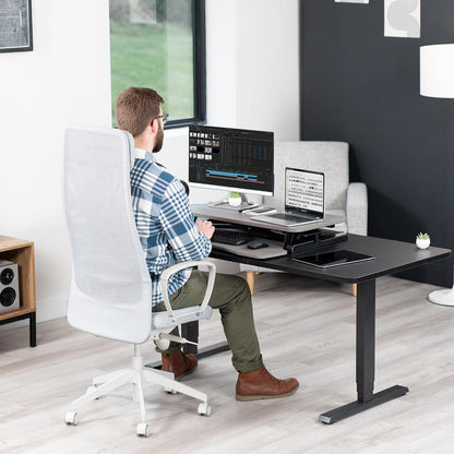 Black 32 in Standing Desk Converter, DESK-V000K