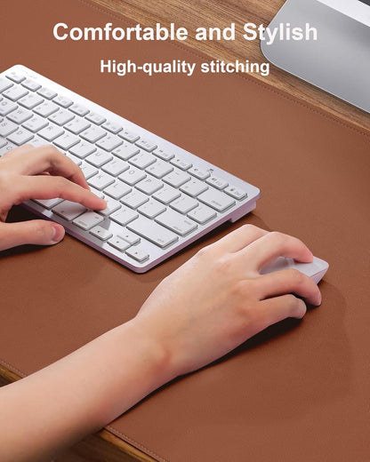 AFIING Large Desk Mat 55" x 24" - PU Leather Desk Pad Protector, Waterproof Non-Slip Extended Mouse Pad for Office Desk, Keyboard, Laptop and Home Workspace (Black)
