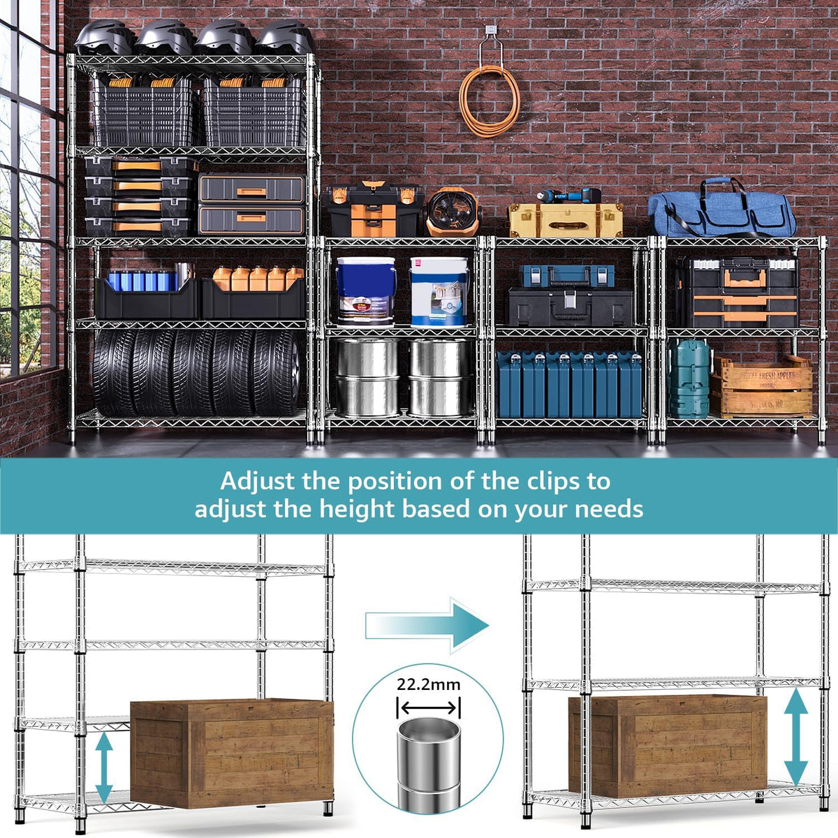 M MZG 450 lbs Steel Storage Shelving 3-Tier Utility Shelving Unit Steel Organizer Wire Rack for Home,Kitchen,Office (11.8" D x 17.7" W x 26.3" H) - Colors A