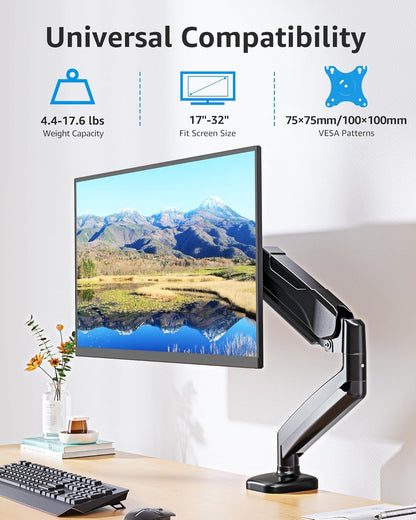 Dual Monitor Stand fits up to 32 inch, 4.4-19.8 lbs Computer Screens, Dual Monitor Desk Mount Height Adjustable, Monitor Arms for 2 Monitors, Home Office VESA Mounts, Freelift White