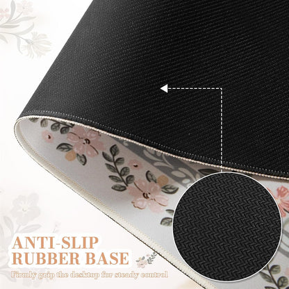 iCasso Desk Mat for Keyboard and Mouse, Large Mouse Pad, Desk Pad Mat, Anti-Slip Big Mousepad with Stitched Edges for Computer Desktop(Deep Green)