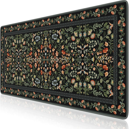 iCasso Desk Mat for Keyboard and Mouse, Large Mouse Pad, Desk Pad Mat, Anti-Slip Big Mousepad with Stitched Edges for Computer Desktop(Deep Green)