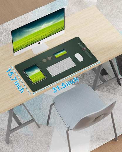 Large Desk pad mat,Mouse Pad,Office Desk Mat, Non-Slip PU Leather Desk Blotter,Large Desk pad,Waterproof Keyboard mat for Office/Home/Decor (Black,48" x 17")