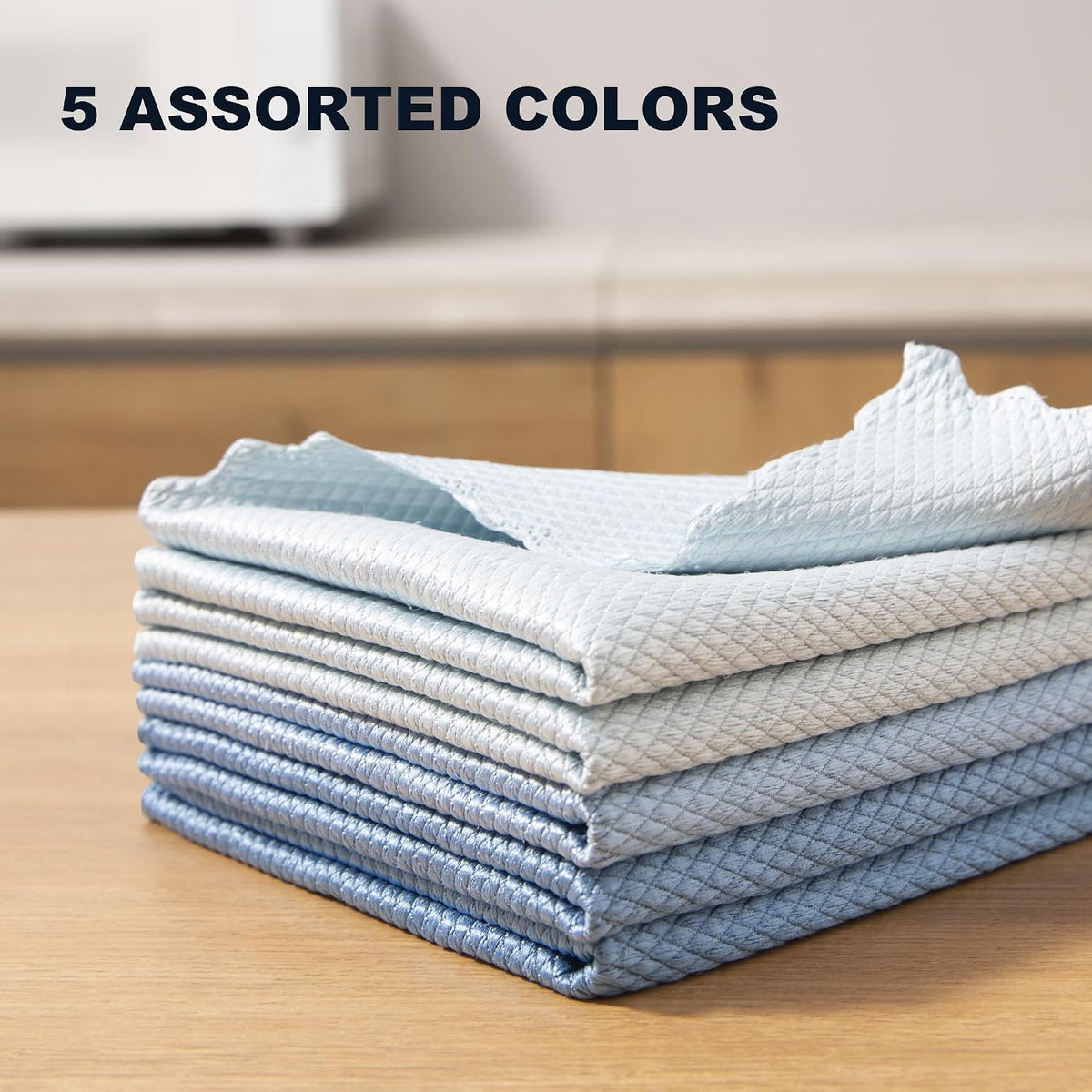 18 Pack Microfiber Cleaning Cloth, Kitchen Towels for Dish Drying Washing, Absorbent Streak Free Lint Free Rags for Cleaning, Reusable and Washable Towels - 10" x 10"
