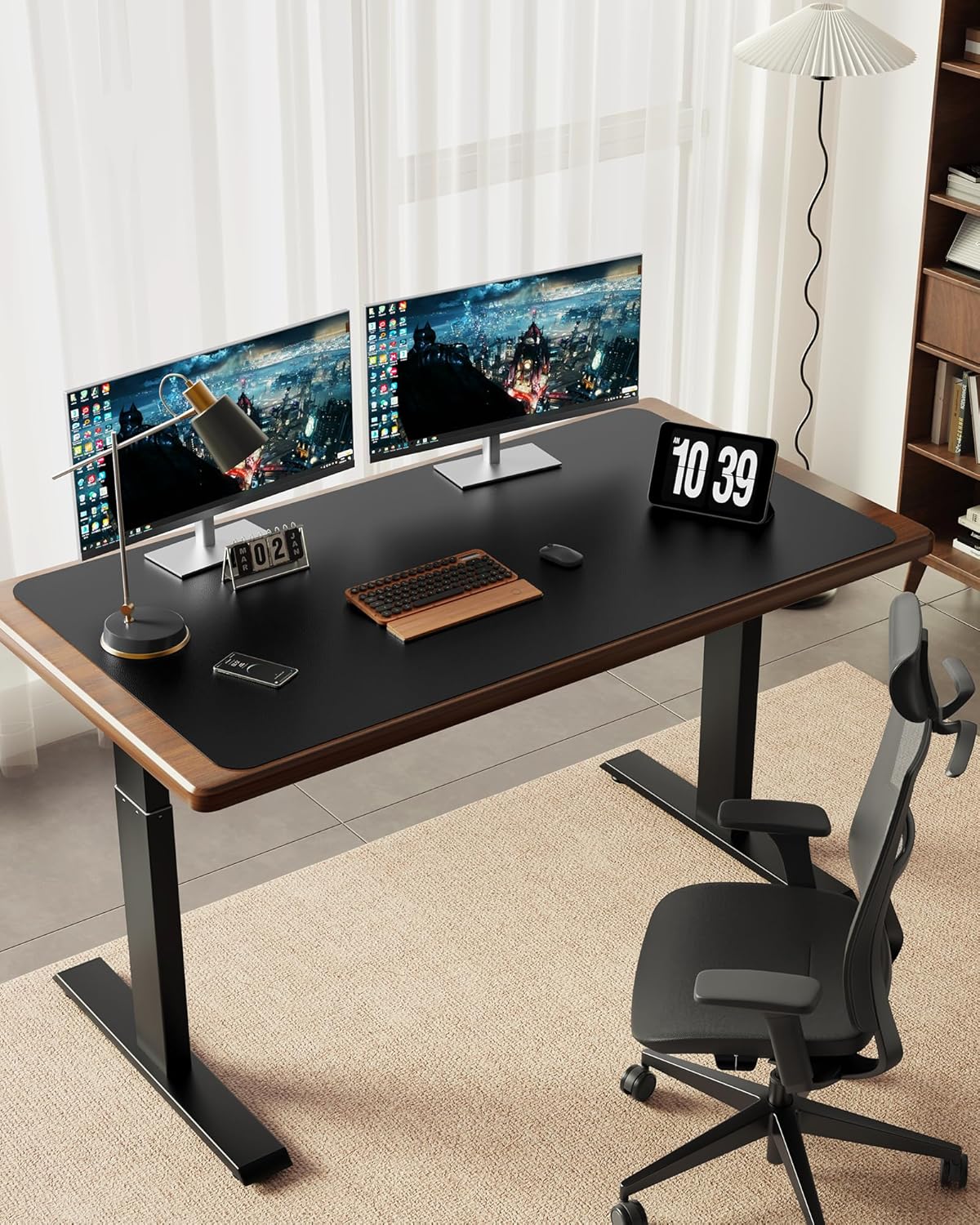 35.4" x 17" Large PU Leather Desk Mat for Keyboard and Mouse - Waterproof Non-Slip Desk Pad Protector for Office, Home, Writing Desk, Black