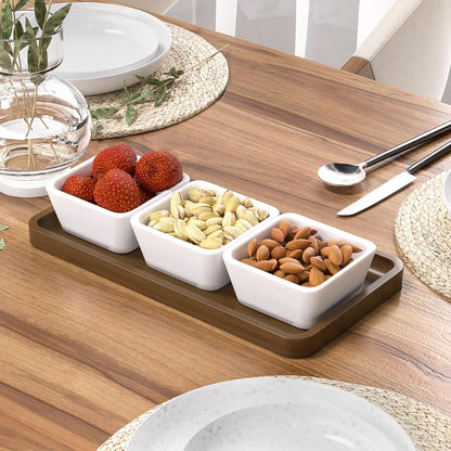 Small Bathroom Vanity Tray for Countertop Makeup Perfume Jewelry Decor Candle Keys, Small Black Kitchen Tray for Soap Dispenser Spice Bamboo Toilet Tray 7.9" L x 4" W x 0.79" H