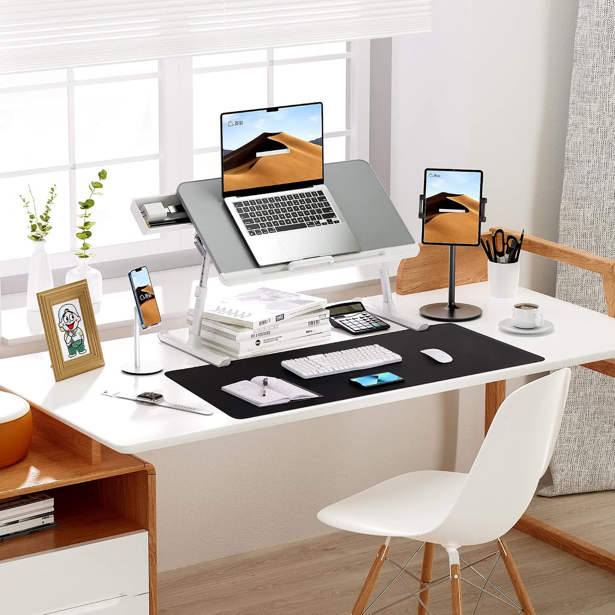 Large Desk Mat, 47" x 17", Black