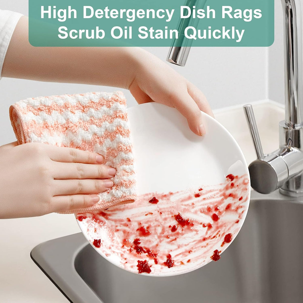 18 Pack Microfiber Cleaning Cloth, Kitchen Towels for Dish Drying Washing, Absorbent Streak Free Lint Free Rags for Cleaning, Reusable and Washable Towels - 10" x 10"