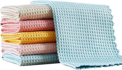 18 Pack Microfiber Cleaning Cloth, Kitchen Towels for Dish Drying Washing, Absorbent Streak Free Lint Free Rags for Cleaning, Reusable and Washable Towels - 10" x 10"
