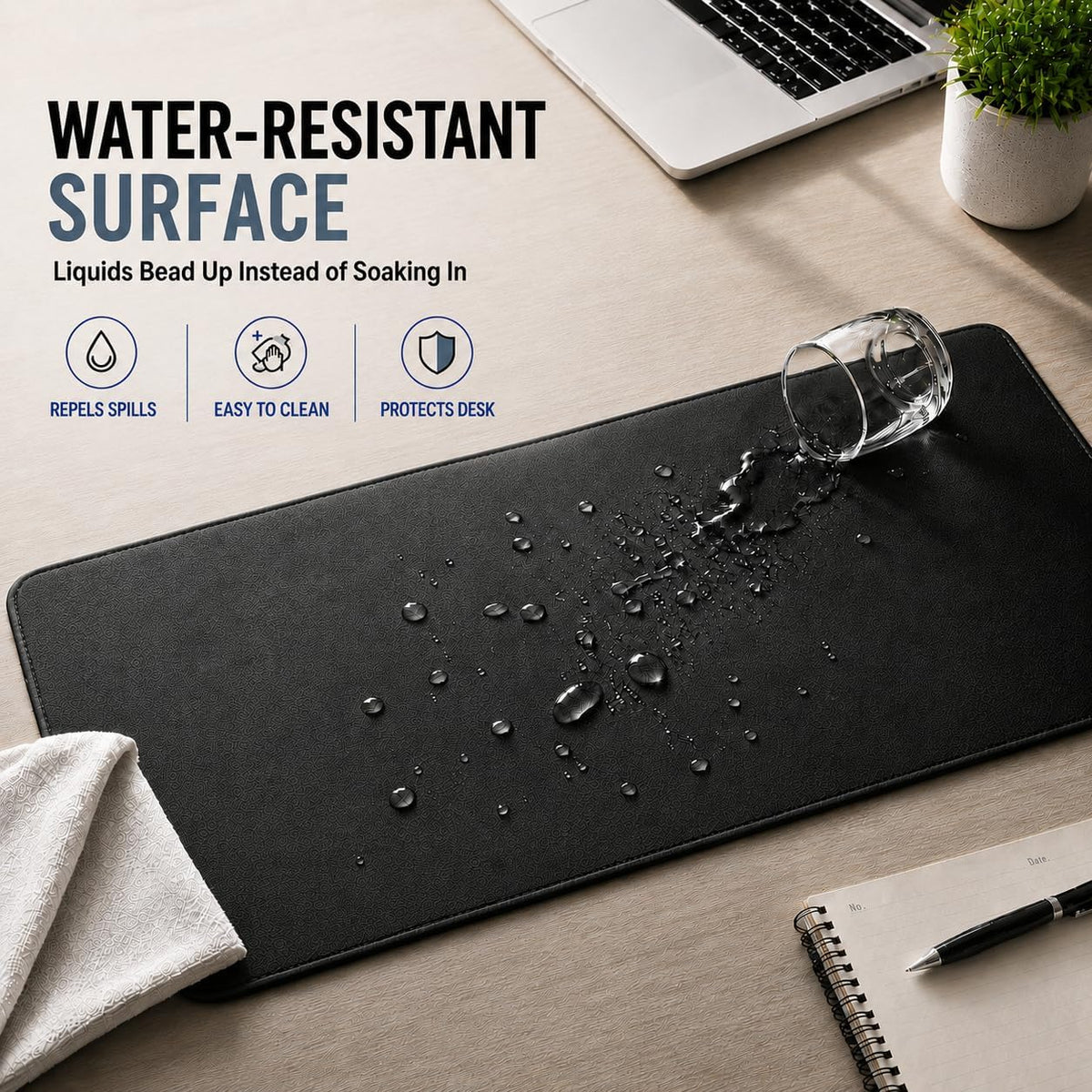 KTRIO Large Gaming Mouse Pad Desk Mat for Gamer, 31.5" x 11.8", Black, XL | Extended Size Design, Superior Micro-Weave Cloth, Non-Slip Rubber Base, Durable Stitched Edges, Water-Resistant Coating