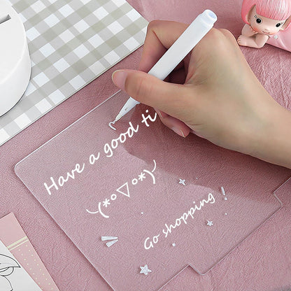 Acrylic Dry Erase Board 16 Colors Can Remote Control Light 7.3x5x0.2 Clear Desktop Note Memo Board, Includes Dry Erase Markers, Rewritable Night Light with Message Board, Soft Light Desk Lamp Gift