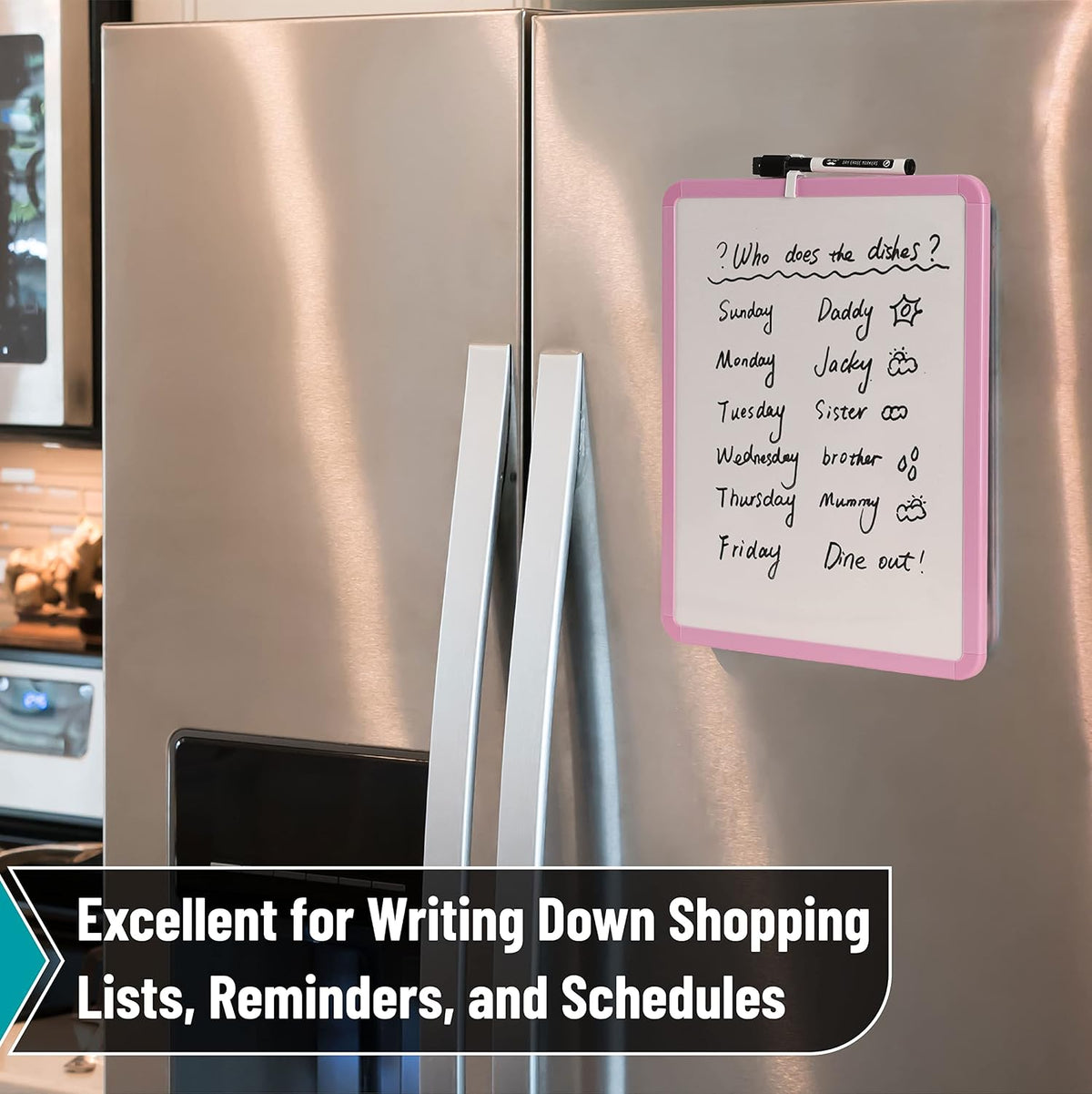 Dry Erase Board, 14” x 11”, White Frame