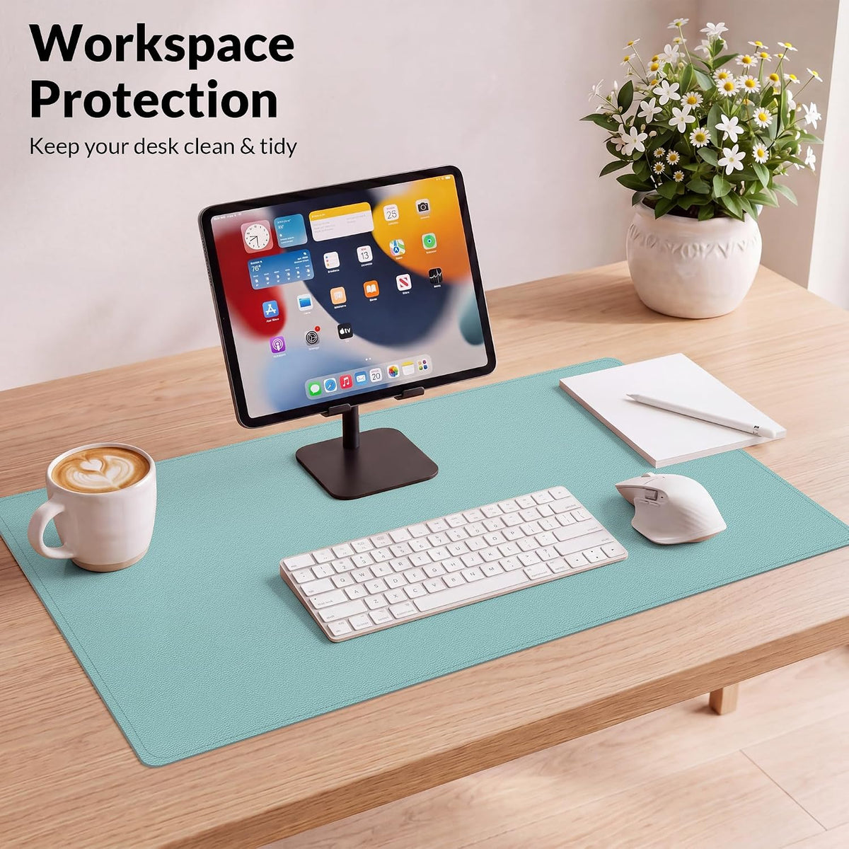 Large Desk Mat, 47" x 17", Black
