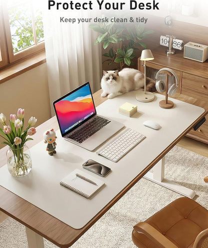 Aothia Leather Office Desk Pad Protector, Non-Slip PU Leather Desk Blotter, Waterproof Laptop Writing Mouse Pad for Office and Home, Black, 31.5" x 15.7" - Colors A