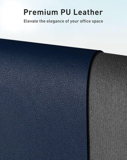 Aothia Leather Office Desk Pad Protector, Non-Slip PU Leather Desk Blotter, Waterproof Laptop Writing Mouse Pad for Office and Home, Black, 31.5" x 15.7" - Colors B