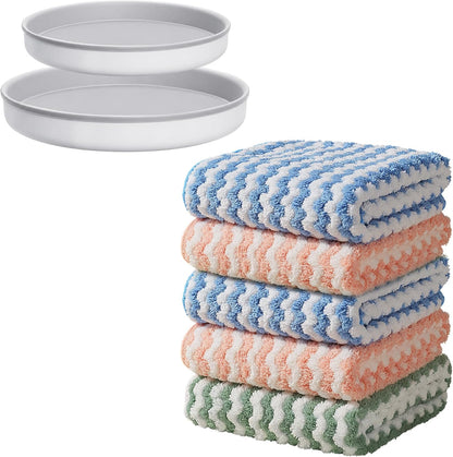 18 Pack Microfiber Cleaning Cloth, Kitchen Towels for Dish Drying Washing, Absorbent Streak Free Lint Free Rags for Cleaning, Reusable and Washable Towels - 10" x 10"