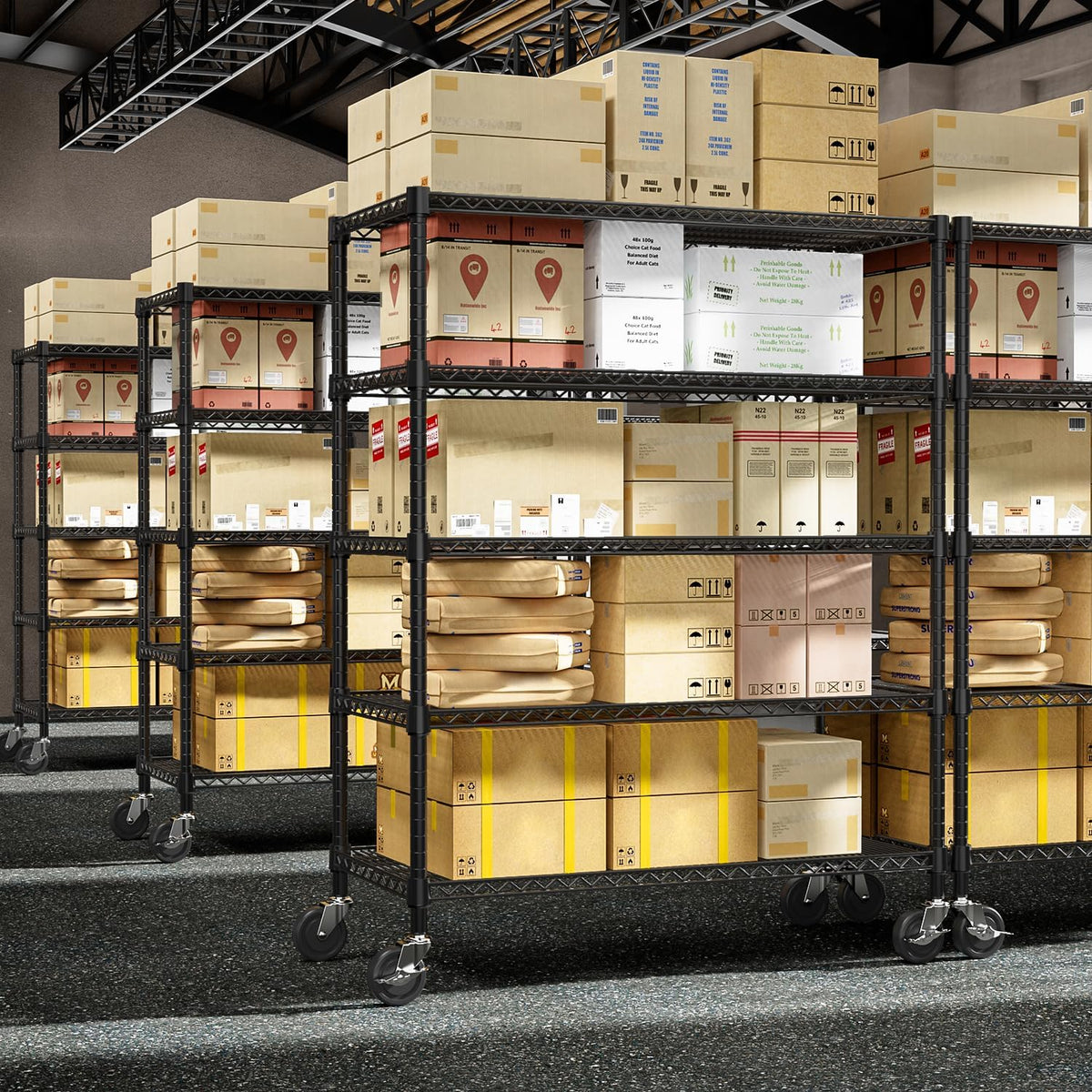 M MZG 450 lbs Steel Storage Shelving 3-Tier Utility Shelving Unit Steel Organizer Wire Rack for Home,Kitchen,Office (11.8" D x 17.7" W x 26.3" H) - Colors A