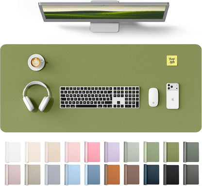 YSAGi Leather Desk Pad Protector, Large Mouse Pad, Non-Slip PU Leather Desk Blotter, Waterproof Writing Pad for Office and Home (31.5" x 15.8", Eggshell) - Colors B