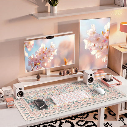 iCasso Desk Mat for Keyboard and Mouse, Large Mouse Pad, Desk Pad Mat, Anti-Slip Big Mousepad with Stitched Edges for Computer Desktop(Deep Green)