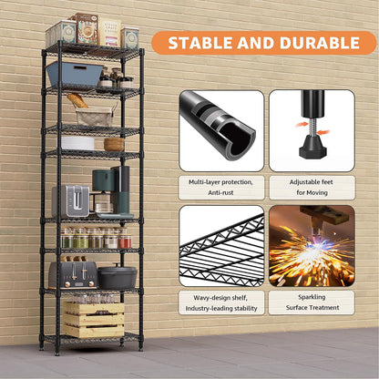 M MZG 450 lbs Steel Storage Shelving 3-Tier Utility Shelving Unit Steel Organizer Wire Rack for Home,Kitchen,Office (11.8" D x 17.7" W x 26.3" H) - Colors A