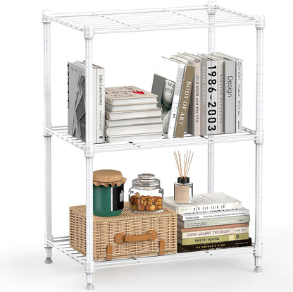 M MZG 450 lbs Steel Storage Shelving 3-Tier Utility Shelving Unit Steel Organizer Wire Rack for Home,Kitchen,Office (11.8" D x 17.7" W x 26.3" H) - Colors A