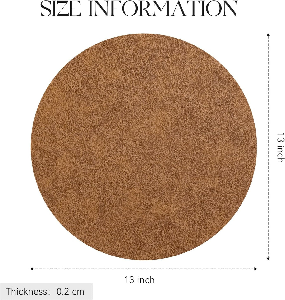 MOSAYT Vinyl Placemats Set of 6-12 X 17 Inch - Faux Leather 100% Waterproof Oil-Proof Wipeable PU Place Mats, Heat Resistant Reversible Table Mats for Kitchen, Dining, Outdoor, Reddish Brown