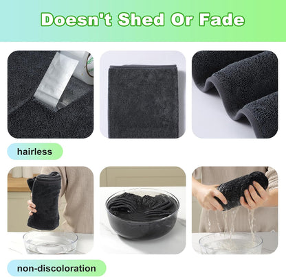 18 Pack Microfiber Cleaning Cloth, Kitchen Towels for Dish Drying Washing, Absorbent Streak Free Lint Free Rags for Cleaning, Reusable and Washable Towels - 10" x 10"