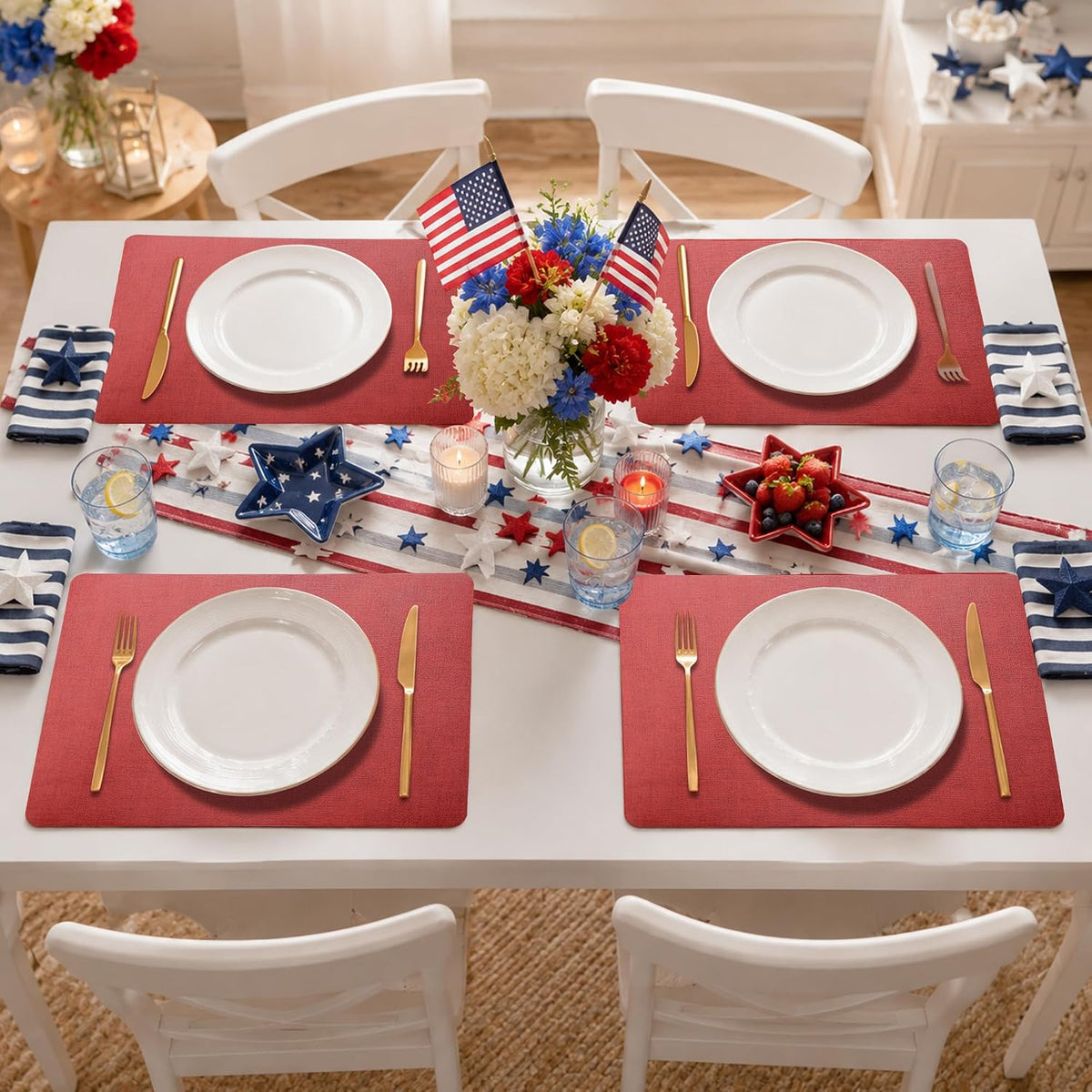 Maxpearl Faux Leather Placemats Set of 6 - Waterproof - Wipe Clean - Heat Resistant - Anti Slip Dining Table Place Mats, Suitable for Indoor & Outdoor Use, 17’’×12’’, Beige