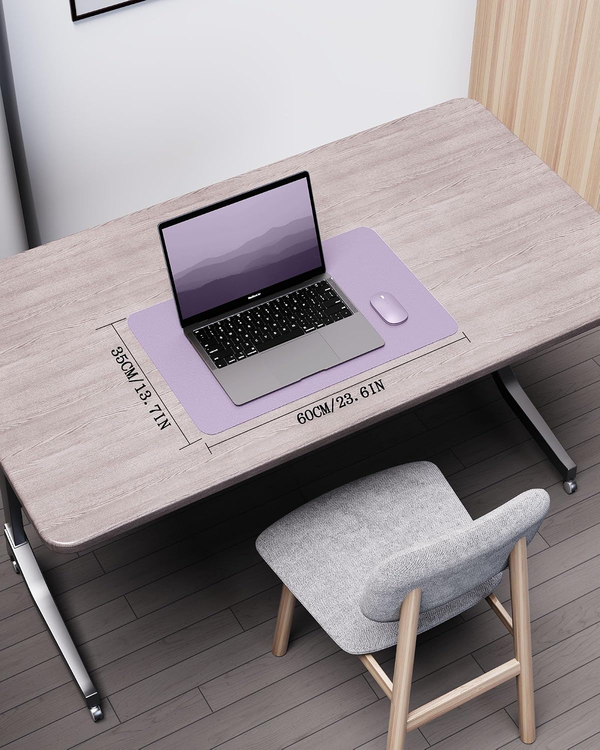 Double-Sided Desk Pad, 31.5"x15.7"Leather Desk Mat, Eco Cork Desk Pad Protector,Large Mouse Pad,Waterproof Desk Blotter for Office/Home(Coffee)